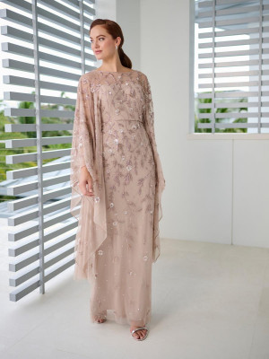 Adrianna Papell Platinum 40483 Cascading Sleeve Gown