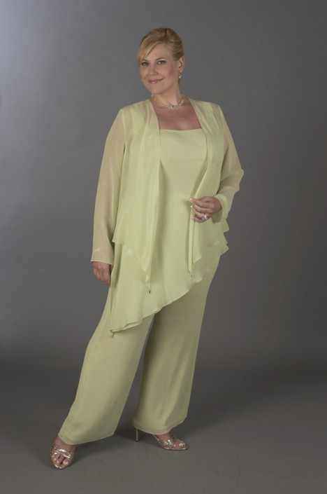 plus size chiffon pant suits