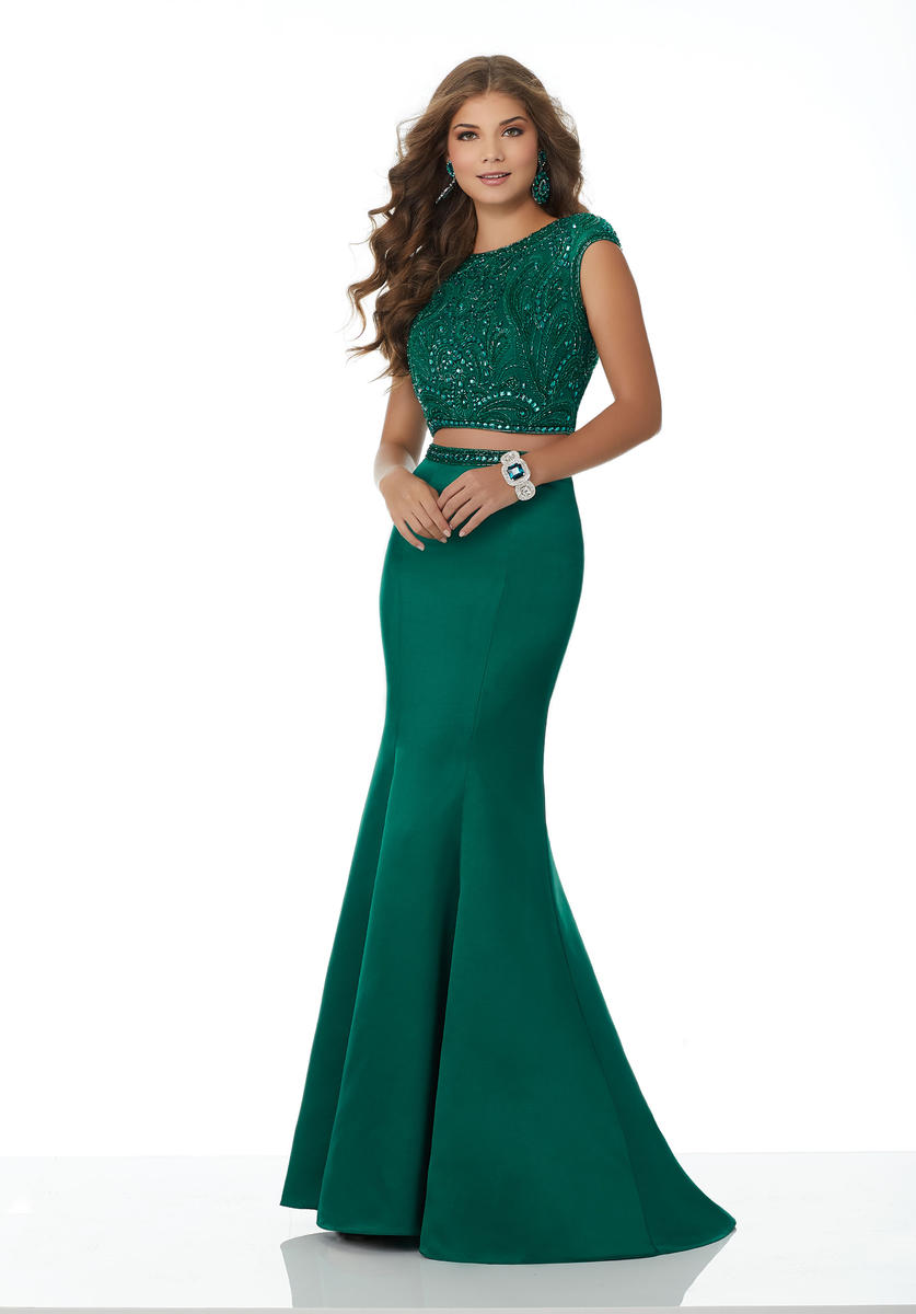 French Novelty Morilee 42097 Cap Sleeve 2 Piece Mermaid Prom Dress