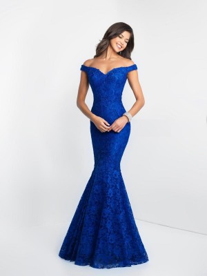 Intrigue by Blush 425 Off Shoulder Lace Gown