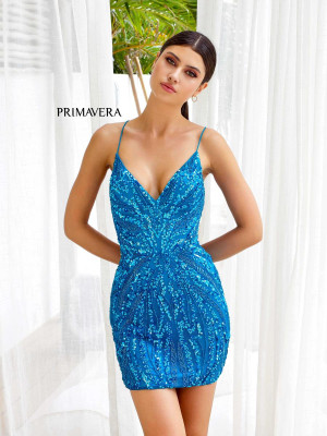 Primavera 4250 Strappy Back Sequin Cocktail Dress
