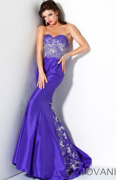 Jovani Jewel Embroidered Mermaid Designer Prom Dress 4261: French Novelty