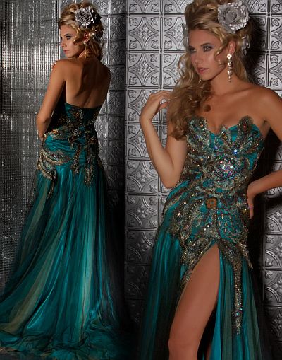 Mac duggal peacock dress store