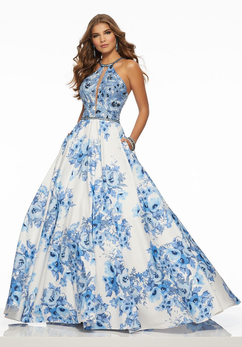 Morilee 43015 Floral Print Prom Gown: French Novelty