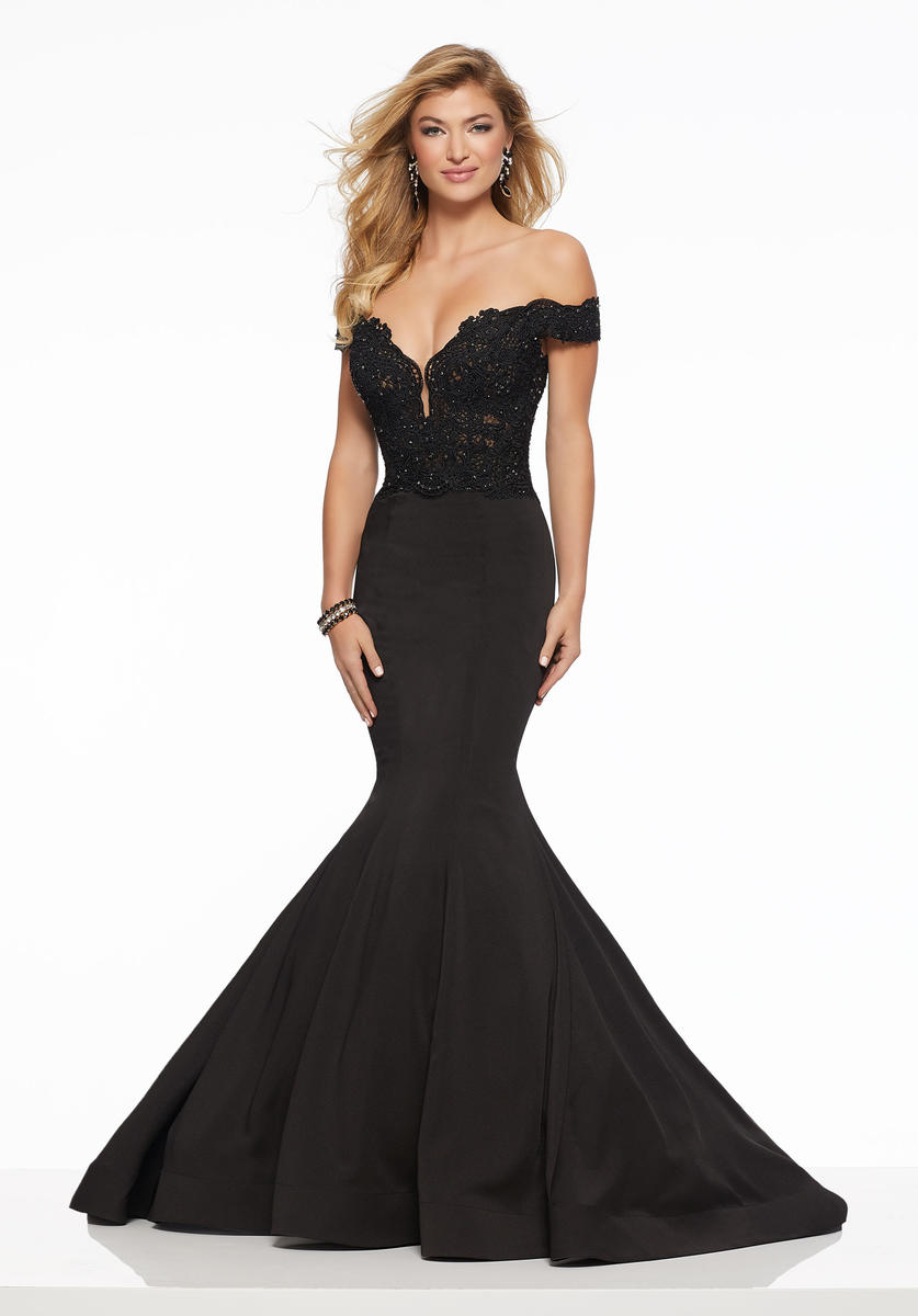Morilee 43114 Off Shoulder Mermaid Gown: French Novelty