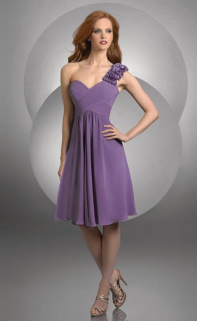 one shoulder bridesmaid dresses short