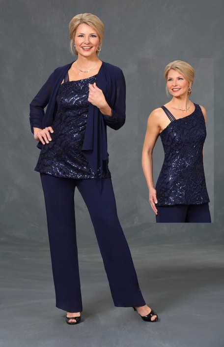 plus size sequin pants suit