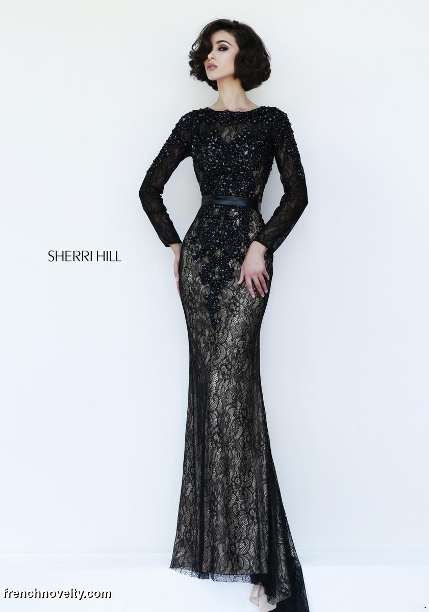 sherri hill long sleeve gown