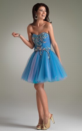 Jasz Turquoise and Fuchsia Tulle Party Dress 4401