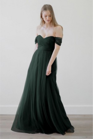 Wtoo Annona 441 Off Shoulder Bridesmaid Dress with Cape
