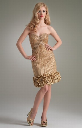 Jasz Cocktail Reception Dress with Rosettes 4459