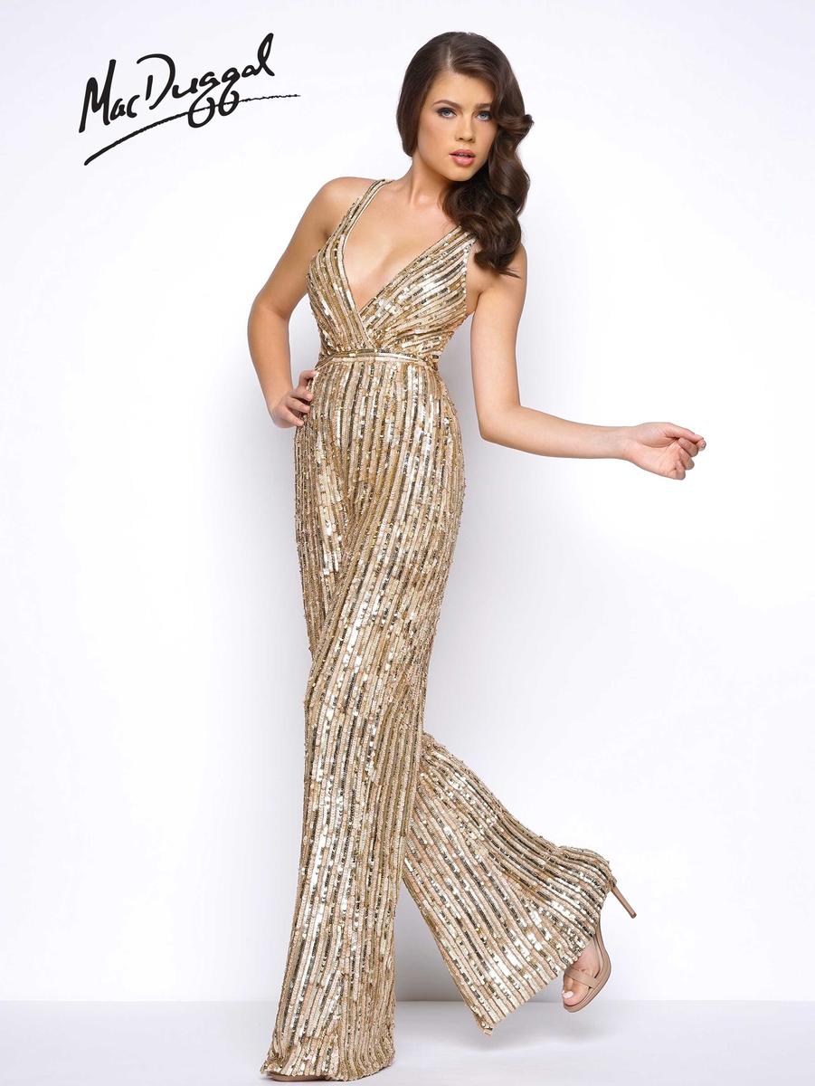 Mac Duggal 4496M Sequin Jumpsuit for Prom: French Novelty