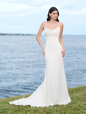 Adrianna Papell 45001 Drape Neck Informal Wedding Gown
