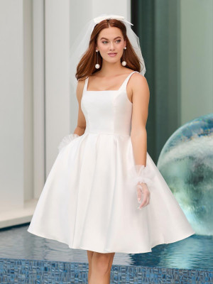 Adrianna Papell 45019 Short A-Line Informal Wedding Dress