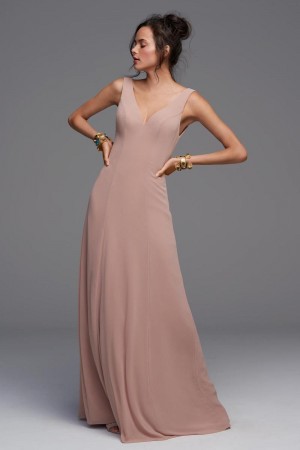 Watters 4502 Garnet Scoop Back Bridesmaid Dress