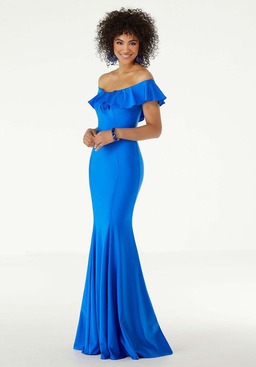 French Novelty Size 2 Electric Blue Morilee 45046 Ruffle Off