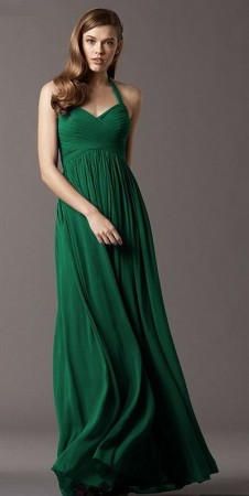 Size 10 Emerald Watters 4513 Long Halter Bridesmaid Dress