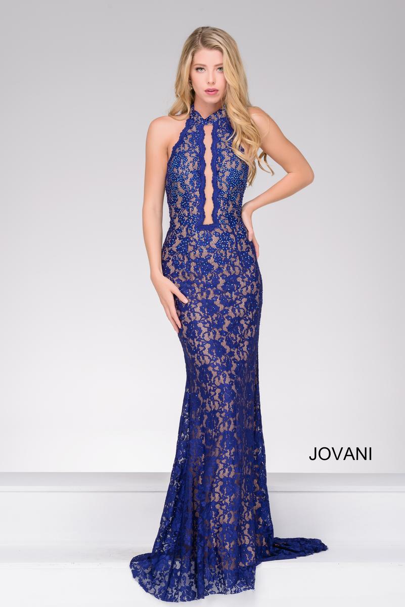 French Novelty: Jovani 45169 Halter Gown with Sexy Front Cutout