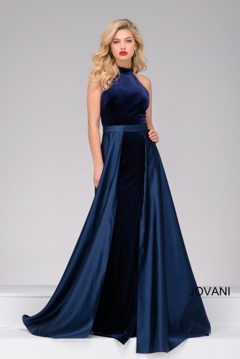 velvet and satin gown