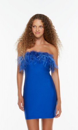 Alyce Paris 4524 Feather Neck Short Dress
