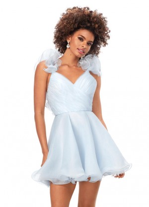 Ashley Lauren 4540 Ruffle Organza Short Party Dress