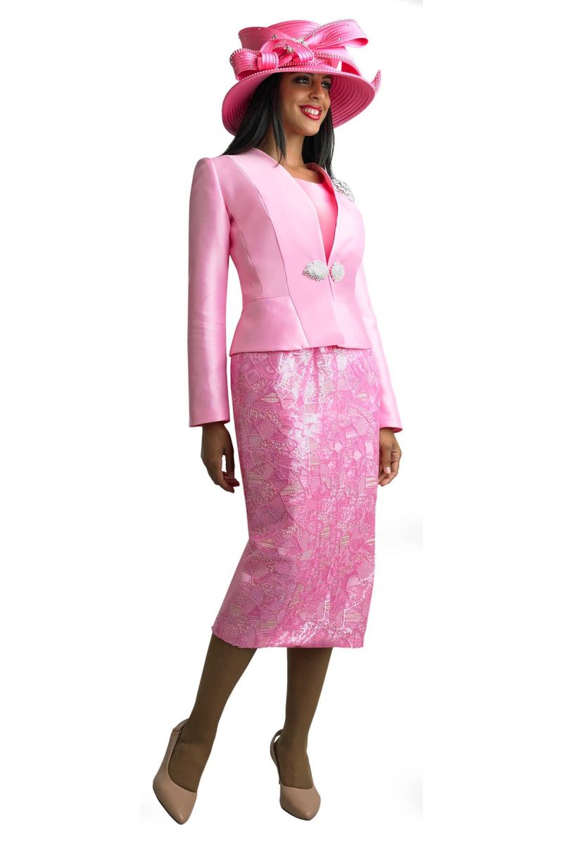 pink church suits for women