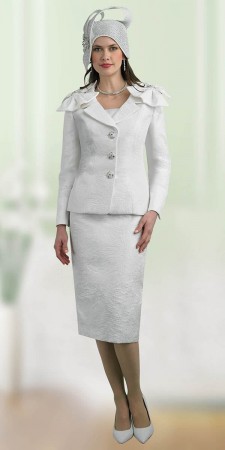 Lily and Taylor 4657 Ladies Jacquard Bow Church Suit