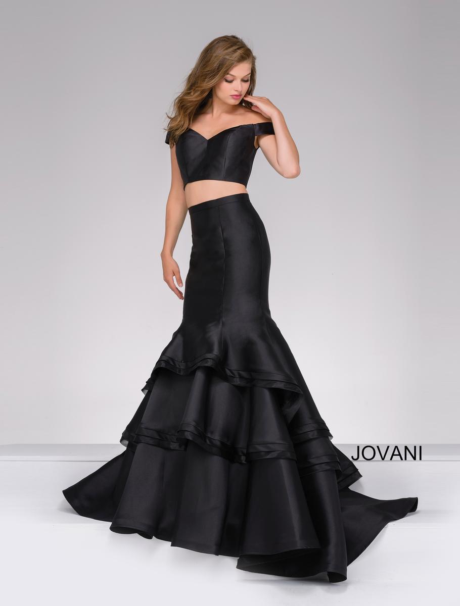 French Novelty Jovani 46866 Off the Shoulder 2 Piece Mermaid Dress