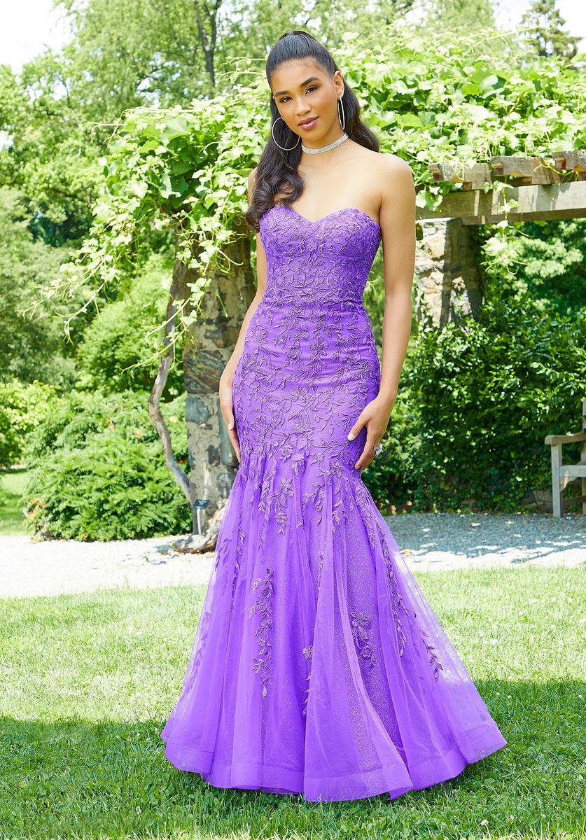 embroidered mermaid prom dress