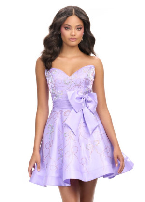 Ashley Lauren 4724 Short Party Dress with Bows