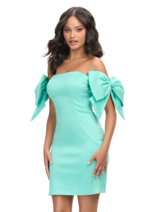 Ashley Lauren 4725 Off Shoulder Bow Cocktail Dress