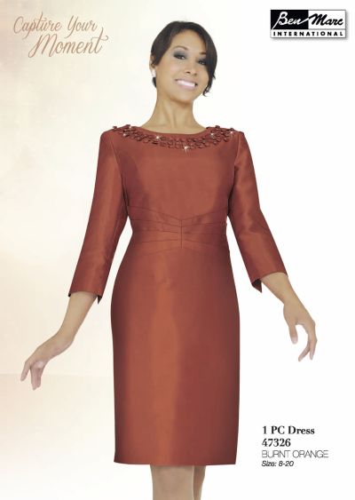 burnt orange church dress