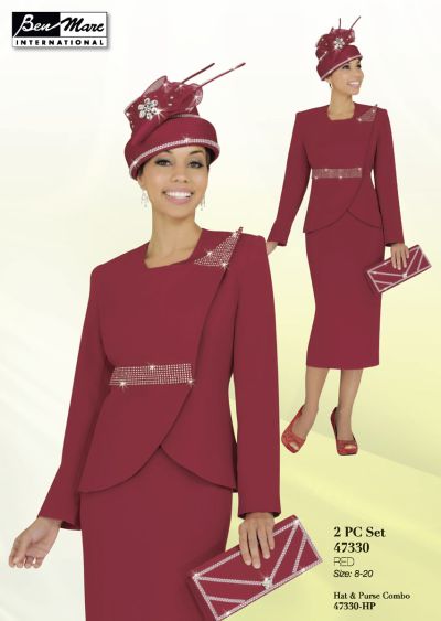 Ben Marc Intl 47330 Womens Red Church Suit: French Novelty