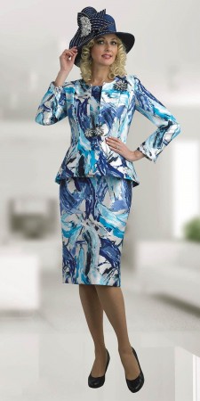 Lily and Taylor 4748 Ladies Brush Stoke Church Suit