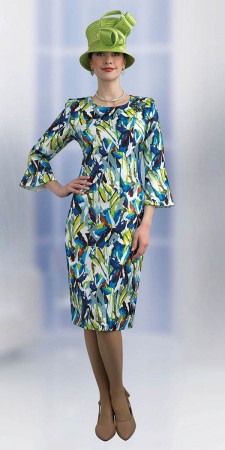 Lily and Taylor 4752 Vibrant Print Church Dress