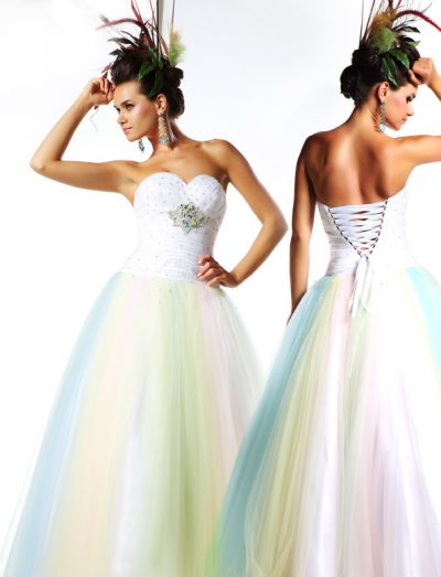 rainbow ball gown dress