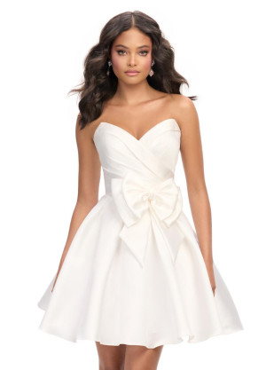 Ashley Lauren 4783 Perfect Mikado Short A-Line Bow Dress
