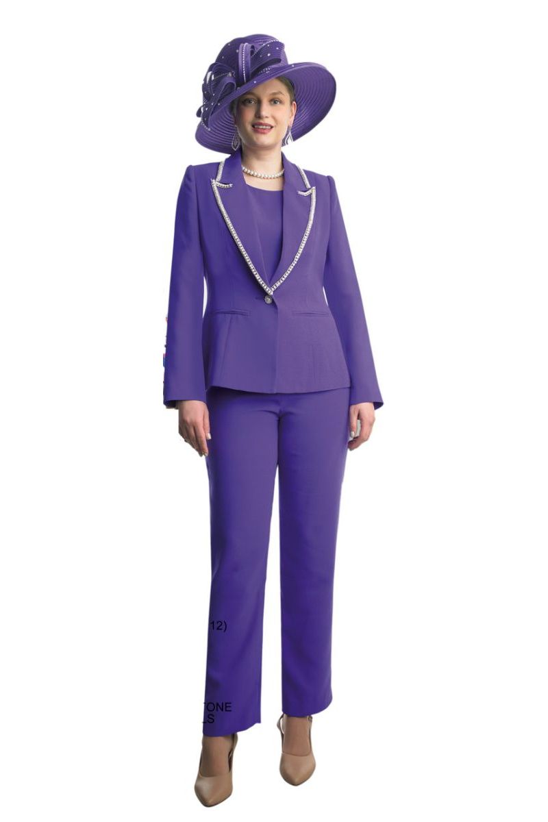 French Novelty Lily and Taylor 4785 Womens Elegant Dressy Pant Suit