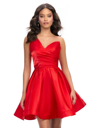 Ashley Lauren 4786 One Shoulder Short A-Line Dress