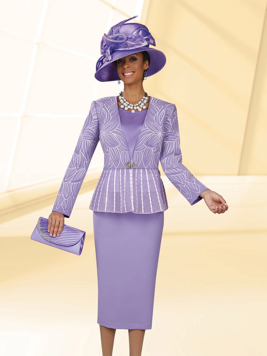 Ben Marc 47950 Womens Church Suit with Hat and Purse: French Novelty