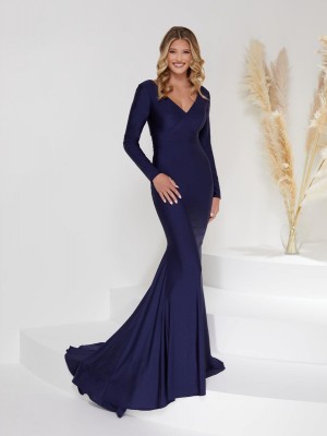 Christina Wu Gala 48004 Long Sleeve Jersey Gown