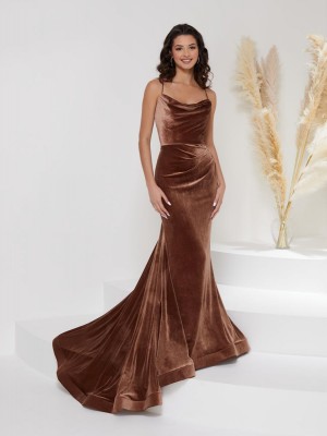 Christina Wu Gala 48007V Cowl Neck Velvet Gown