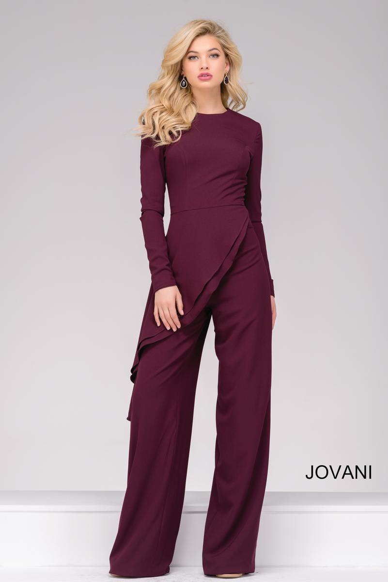 French Novelty Jovani 48027 Long Sleeve Jumpsuit