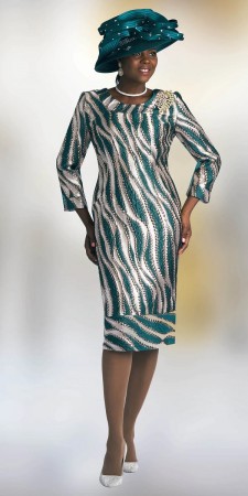Lily and Taylor 4803 Jacquard Print Church Dress