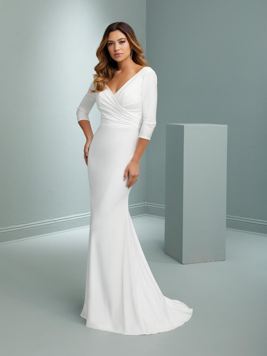 Christina Wu Gala Pearl 48039 Ivory Ruched Gown