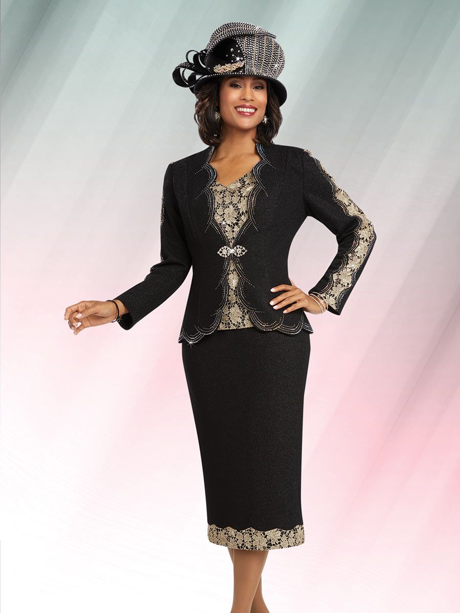 Ben Marc 48055 Womens 3pc Knit Church Suit French Novelty
