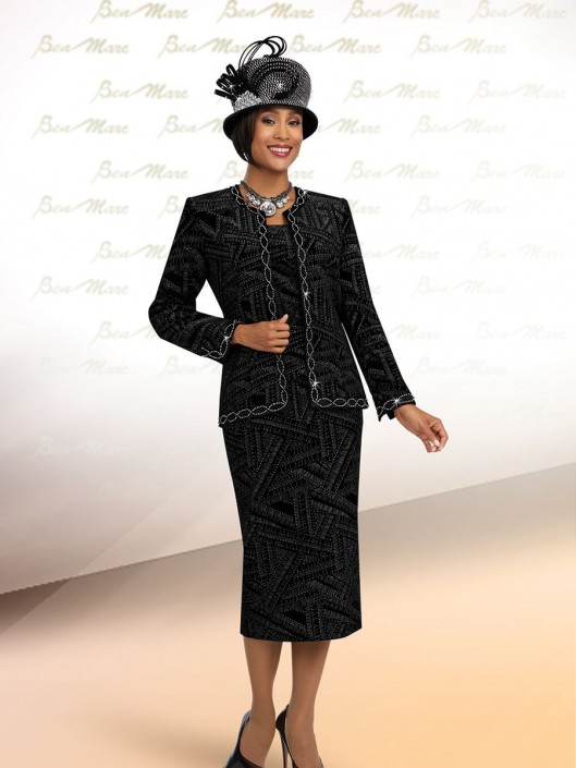 Church Suits Ladies Black Skirt Suits Plus Size Black Womens