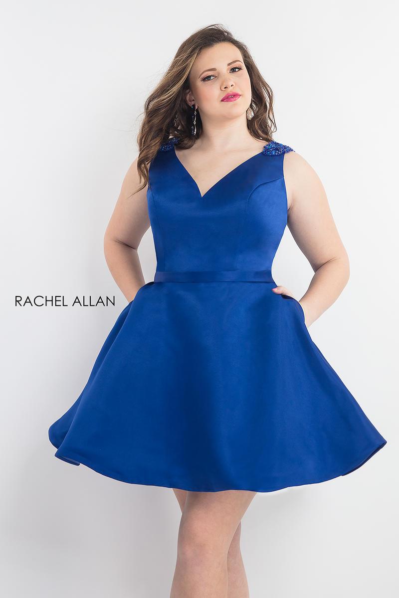 French Novelty: Rachel Allan Curves 4814 Plus Size Short Satin Dress
