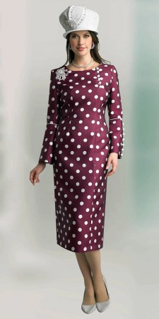 Lily and Taylor 4816 Bold Polka Dot Church Dress