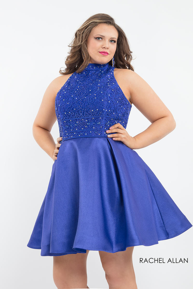 Rachel Allan 4817 Plus  Size  Short  Lace Up Back Dress  
